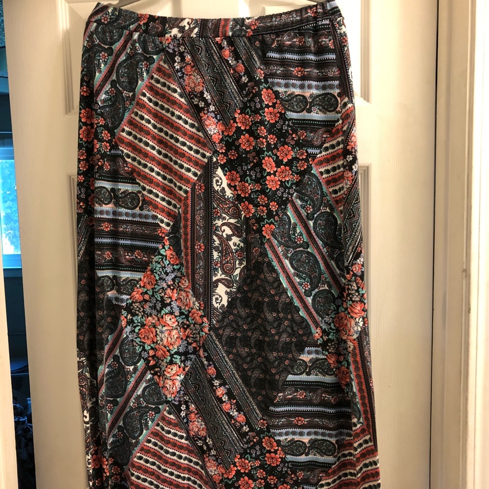 Multi colored cotton patch work skirt